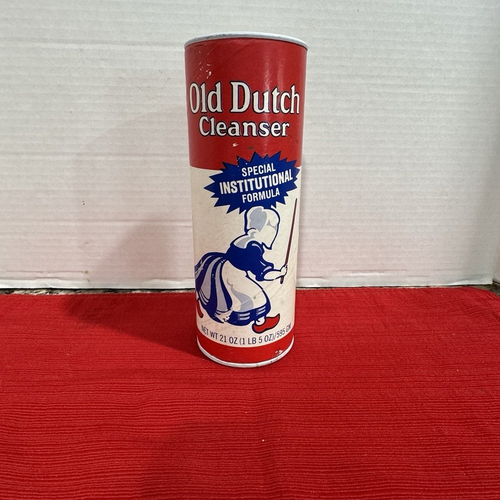 Vintage 1940s Old Dutch Cleanser Tin Carboard Cleaning Advertising Can NOS FULL‎